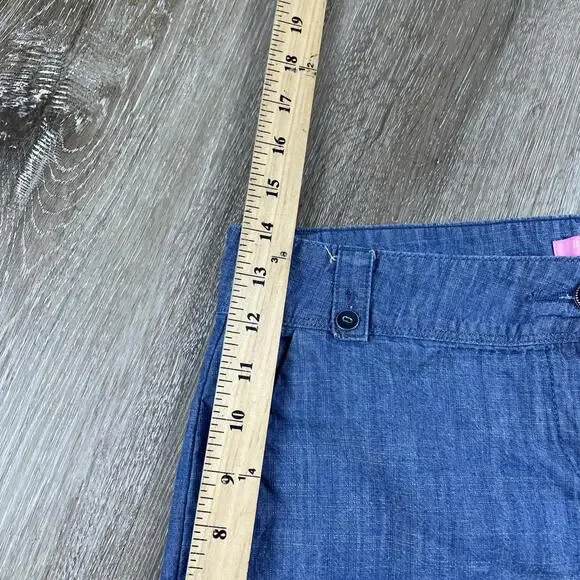 Isaac Mizahari Blue Terry Slub Cotton Shorts Women's 6 Lightweight - Picture 15 of 16